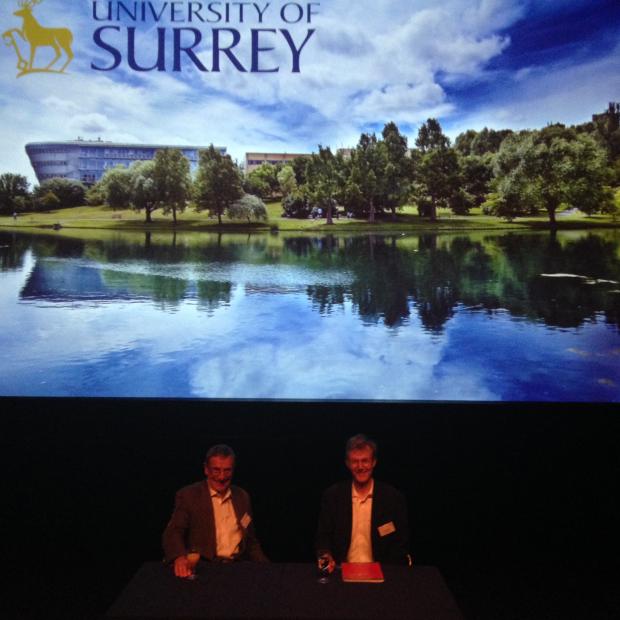 Sir Mike Aaronson (left) moderates Questions and Answers with Dr Alan Channer (right) 
after the film screenings. 