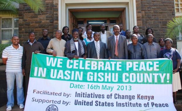 The entire caravan team with DC Christopher Wanjau outside Eldoret town hall