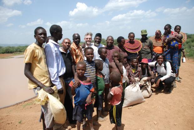 Group photo with Joseph Kwopin and his family, Steve Kimaru, Dr Alan Channer, Imam Muhammad Ashafa and Pastor James Wuye (photo: Tony Biwott)