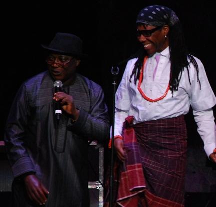 Pastor James Wuye and Nile Rodgers at the We Are Family Foundation 10th anniversary award ceremony