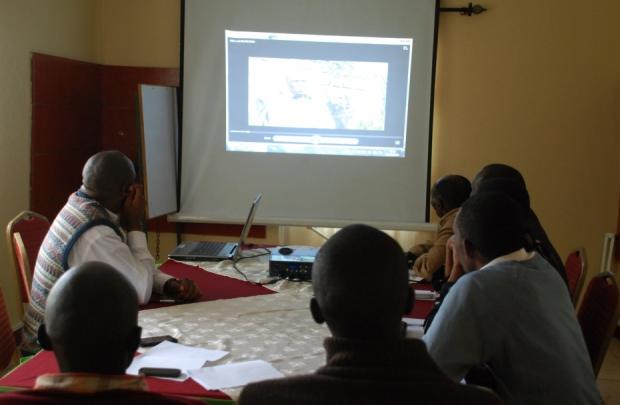 A team in Eldoret meets to plan the launch of the film