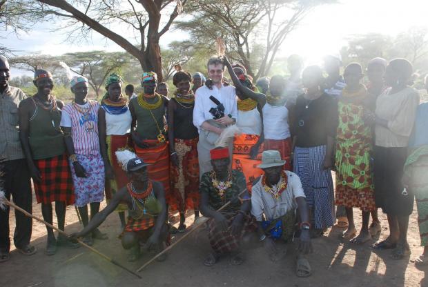 A Turkana community welcomes Alan Channer, director of An African Answer