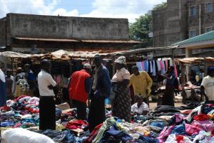 Trade is thriving between the Kikuyu and Kalenjin communities in the re-integrated market of Burnt Forest (Photo: Alan Channer)