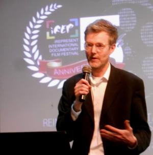 Dr Alan Channer speaking at the 5th iREP International Documentary Film Festival in Lagos, Nigeria, 21 March
