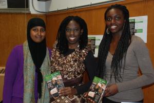 Members of the newly formed I of C Club at Ottawa University selling multimedia resource packages (Photo: Alan Channer)