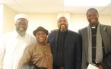 Imam Magid, of ADAMS mosque, with Fr Clement Aapengnuo from Ghana and Pastor James and Imam Ashafa