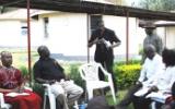 The Chaplain to the Kenya Defence Forces, Rt Revd Bishop Alfred Rotich, and Pastor James Wuye interact in group discussion