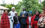 Reverend Evans Misigo, part of the Initiatives of Change team, together with a group of women who have recently participated in IofC’s Peace Circles, after the screening in Eldoret.