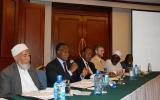 High table at the Nairobi launch: Professor Alghafur Elbusaidy, President of the Supreme Council of Kenyan Muslims; Rev Dr Sam Kobia, Special Ecumenical Envoy to Sudan for the All Africa Conference of Churches; Francis Kimemia, Permanent Secretary for Provincial Administration and Internal Security, Government of Kenya; Dr